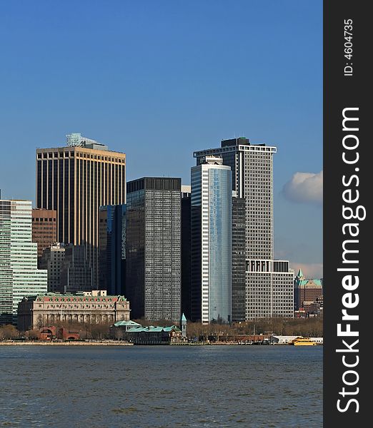 The Lower Manhattan Skyline viewed from Liberty Park New Jersey