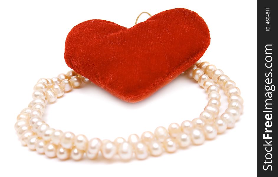 Beads and red heart