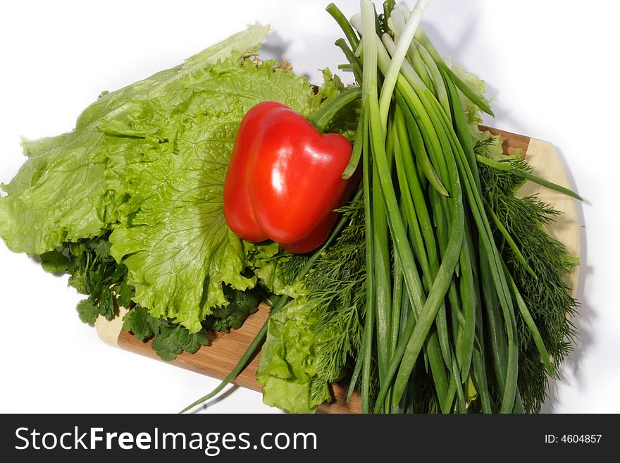 Red pepper with verdure