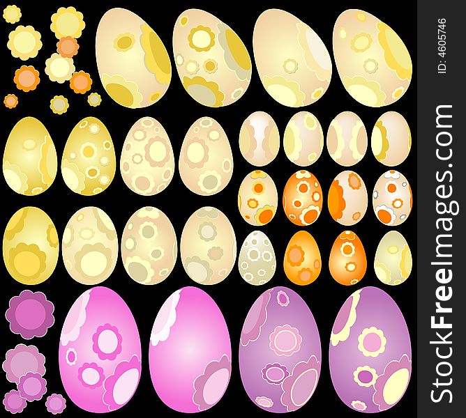 Collection of decorated easter eggs