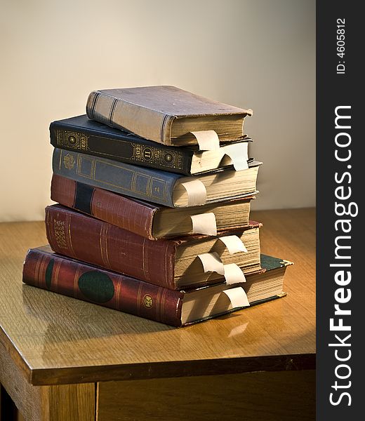 Few old books on the table