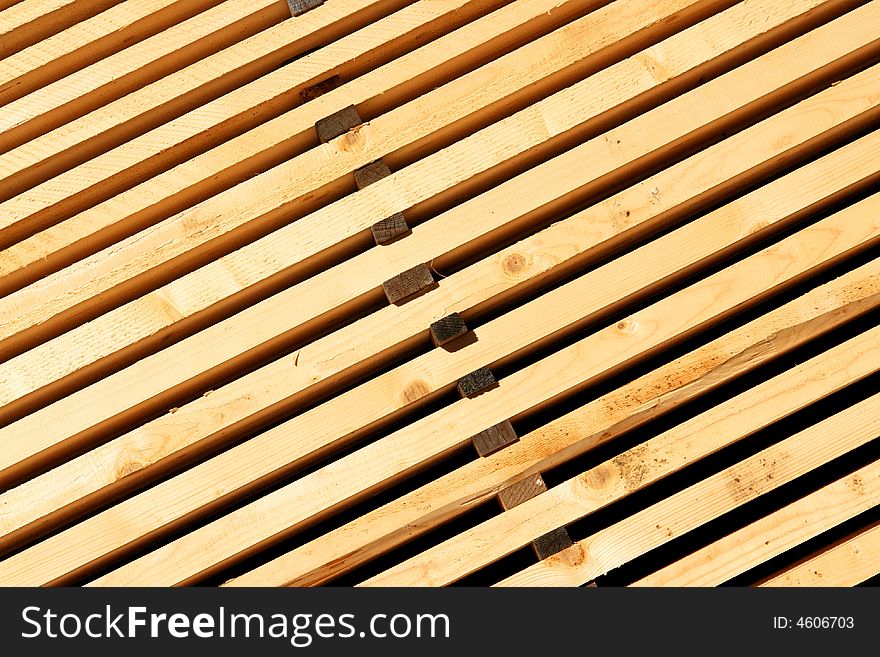 Patterns from a stack of wooden planks