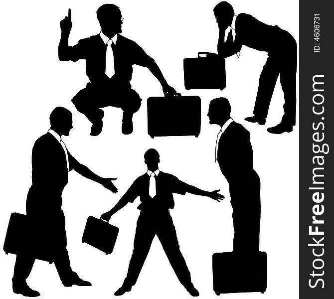 Business Silhouettes 07 - manager with case - illustrations as vector. Business Silhouettes 07 - manager with case - illustrations as vector.