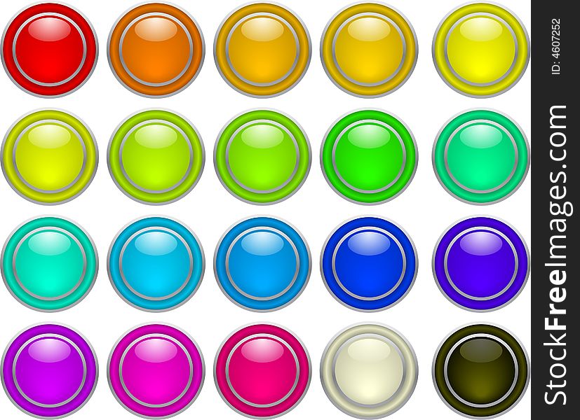 Many color buttons vector illustration