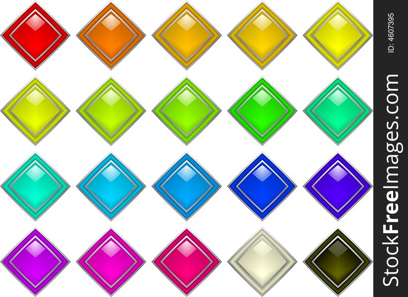 Many color buttons vector illustration
