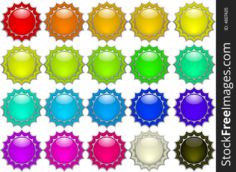 Many color buttons vector illustration