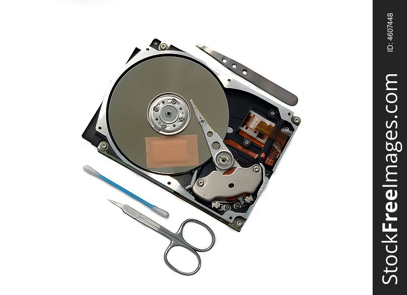 Abstract photo of harddisk repair