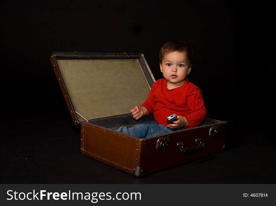 Boy in luggage