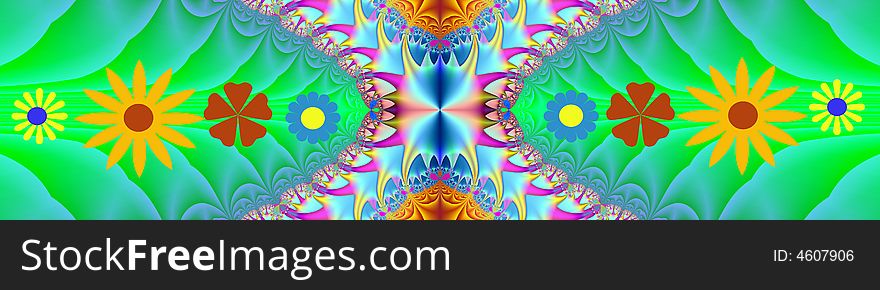 This header / banner has a beautiful abstract design is happy spring colors. On top are colorful flowers. This header / banner has a beautiful abstract design is happy spring colors. On top are colorful flowers.