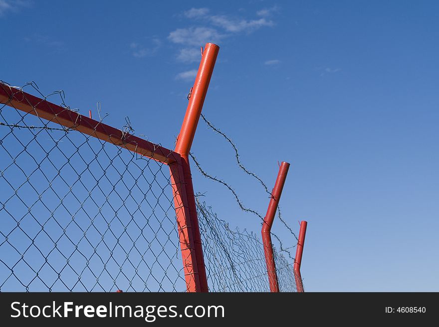 Metal fence on the border