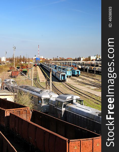 Railway Station in bright sunlight