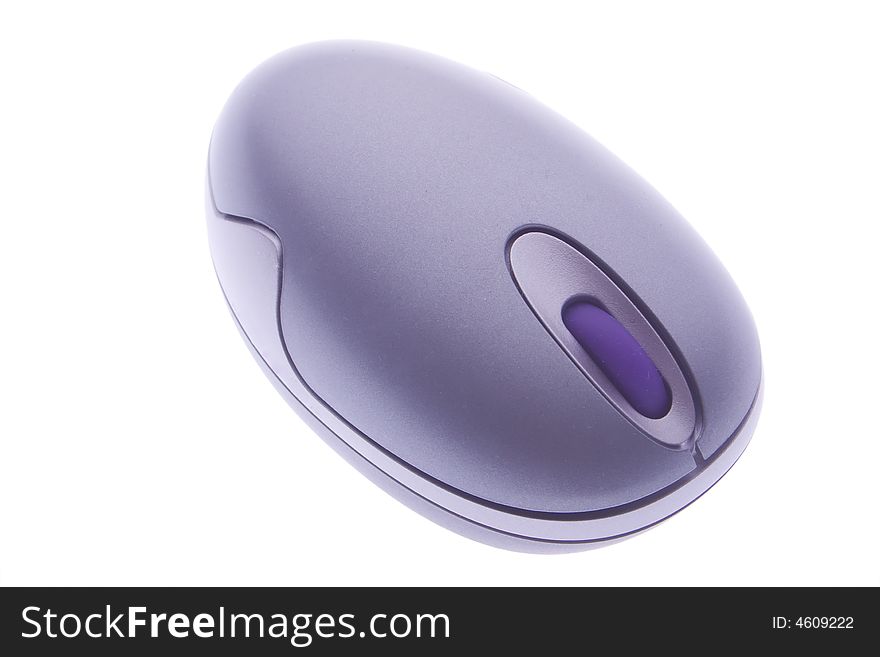 Silver colored generic computer wireless mouse. Silver colored generic computer wireless mouse