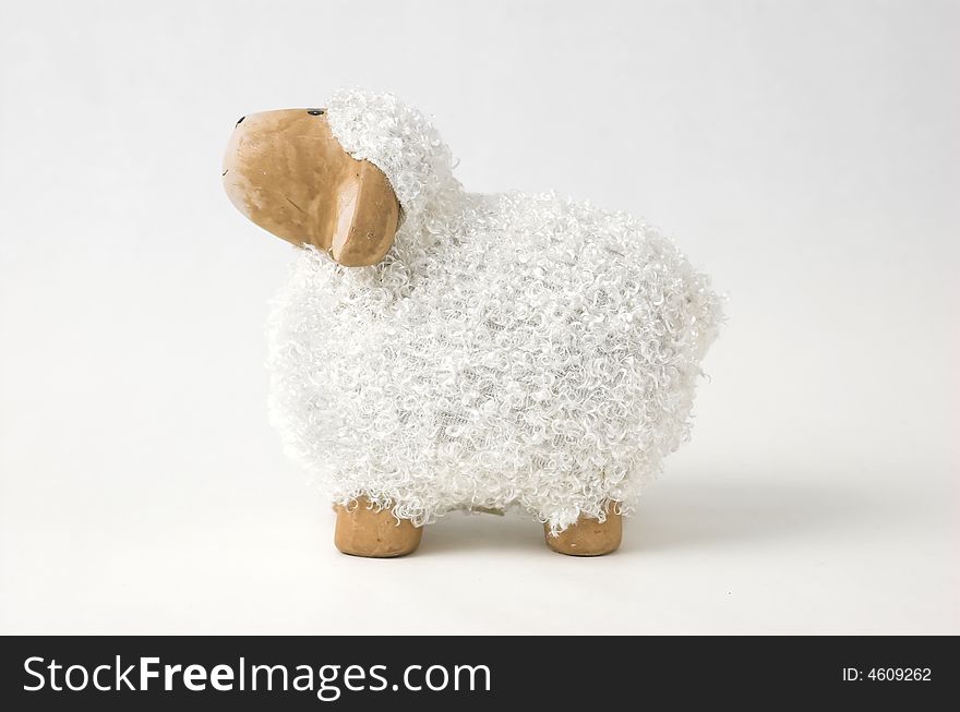 Easter decoration, a statuette of a smiling sheep