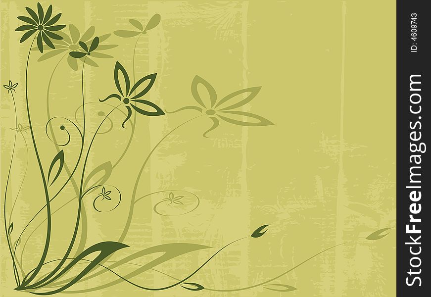 Floral vector background. Easy to edit or recolor. Floral vector background. Easy to edit or recolor