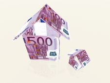 Money Houses Made From 500 Euro Banknotes Stock Images Money Houses Made From 500 Euro Banknotes Stock Images