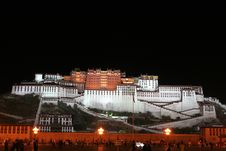 Frontside Of Potala Illuminated Stock Photography Frontside Of Potala Illuminated Stock Photography