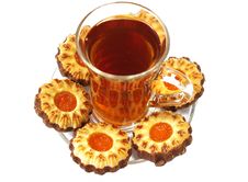Sweet Dessert. Cookies Whith Jelly And Tea Royalty Free Stock Photography Sweet Dessert. Cookies Whith Jelly And Tea Royalty Free Stock Photography