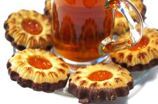 Cookies Whith Jelly And Tea Stock Photography Cookies Whith Jelly And Tea Stock Photography