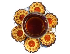 Cookies Whith Jelly And Tea Stock Images Cookies Whith Jelly And Tea Stock Images