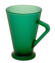 Green Mug On A White Background. Photo. Stock Photo