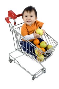 Baby In A Shopping Cart Stock Image Baby In A Shopping Cart Stock Image