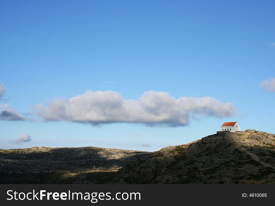 House on a mountain hill. House on a mountain hill.