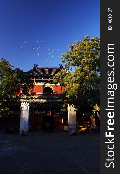China,Beijing,chinese，Zhihua Temple，Zen bell，Autumn