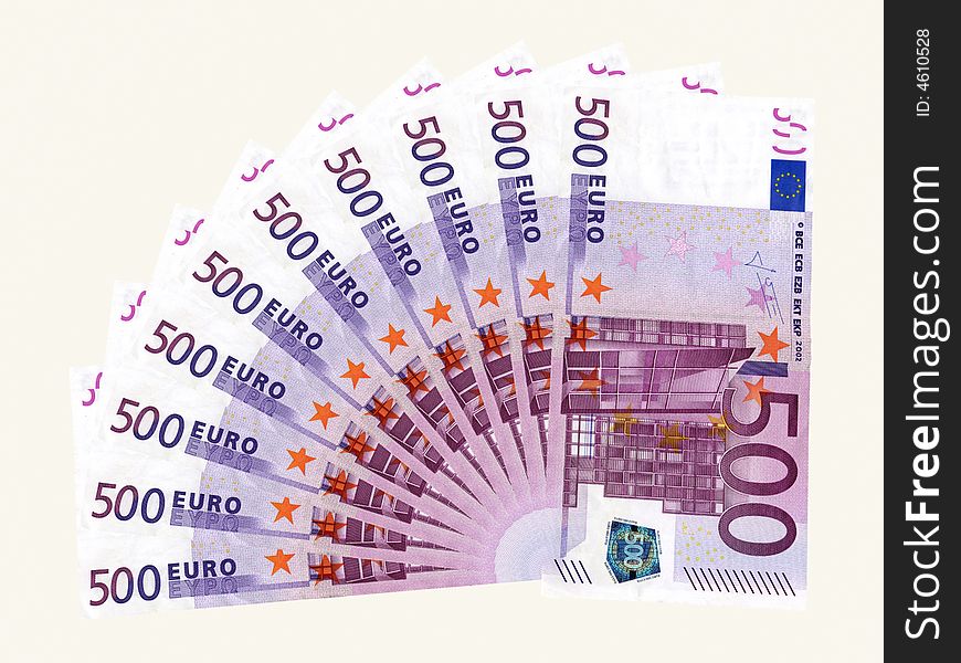 3d five hundred euro banknotes