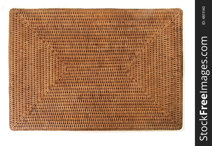 Rectangular form from rattan, on a white background.