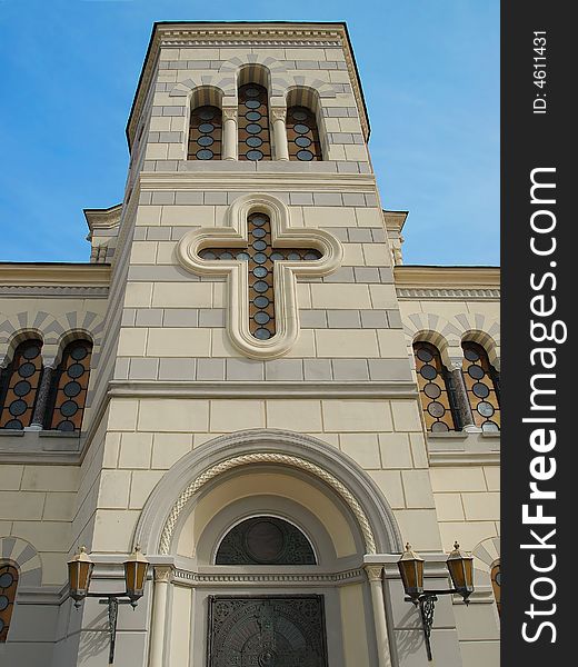 Front of the St. Wladimir Orthodox Temple in the Khersones, Crimea. Front of the St. Wladimir Orthodox Temple in the Khersones, Crimea