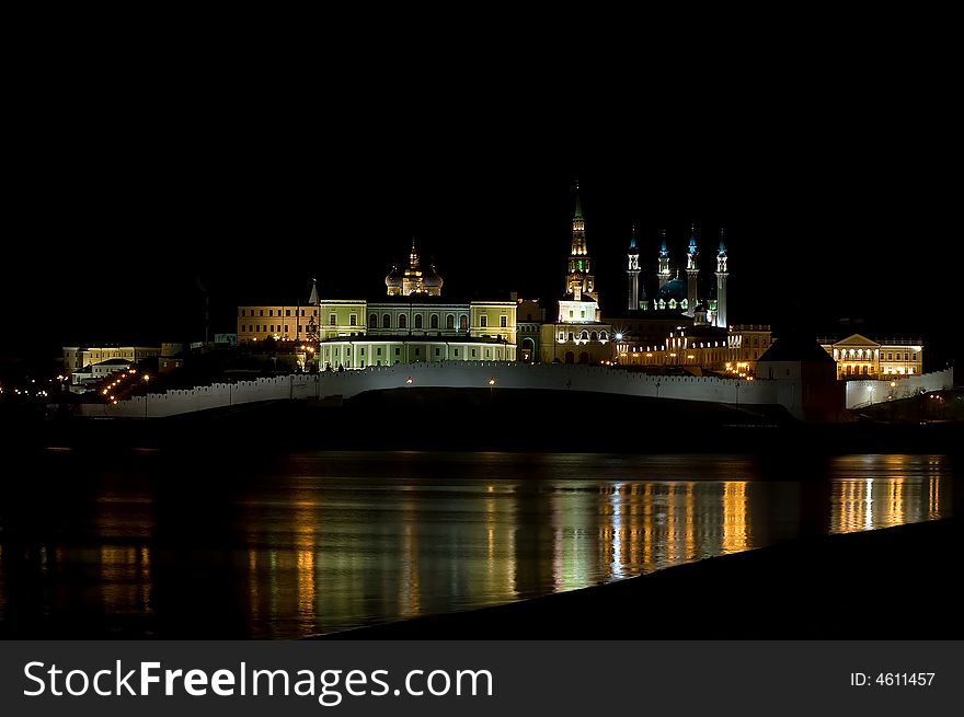 Night view of the Kazan kremlin Russia