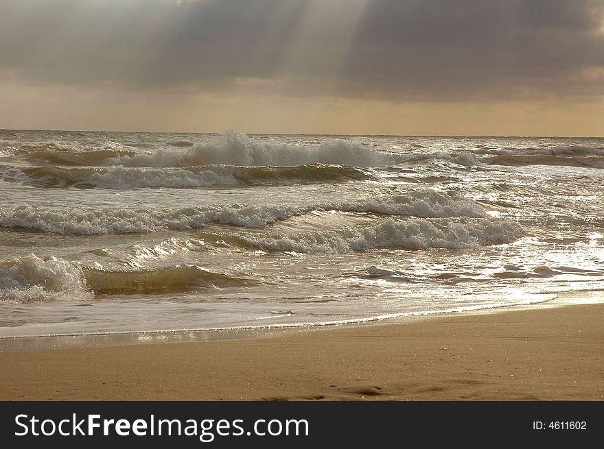 Stormy weather at seaside in summer. Stormy weather at seaside in summer