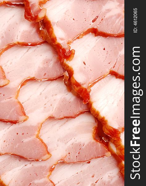 Slices of delicious ham close up
