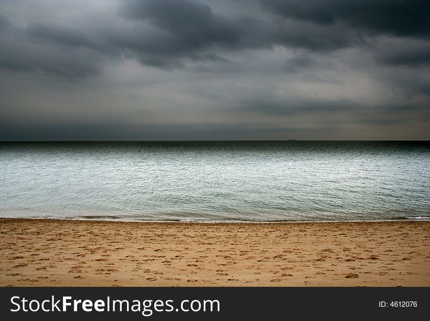 Long Island Sound and stormy sky. Long Island Sound and stormy sky