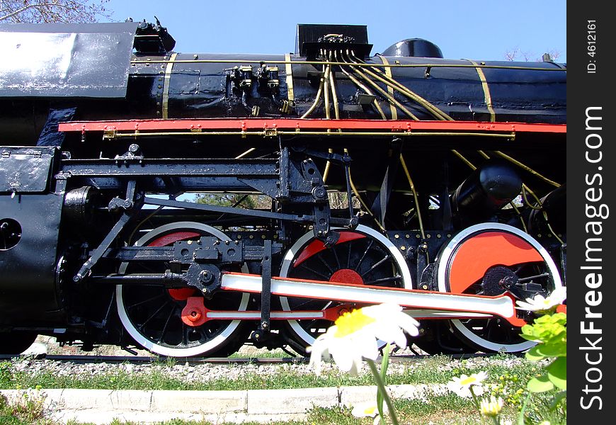 An old steam locomotive for showing