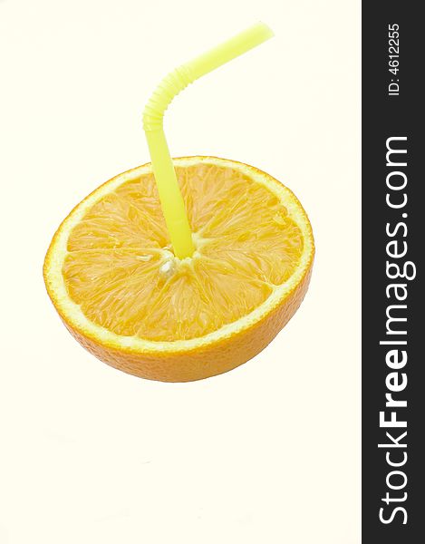 Orange on a white background with a tubule
