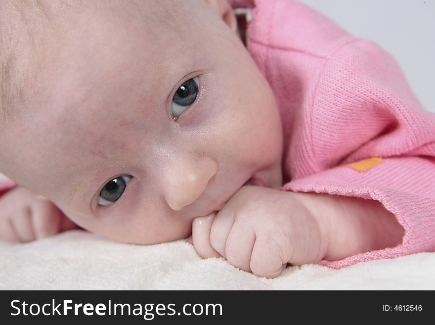 Newborn Baby on black Background