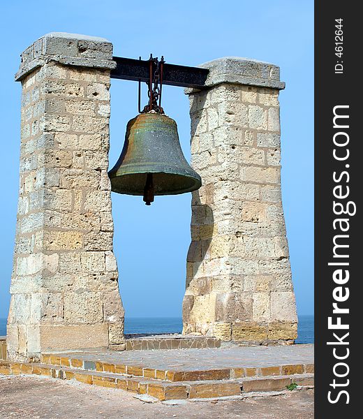 An Ancient Bell on the Coast of the Sea in Khersones, Crimea