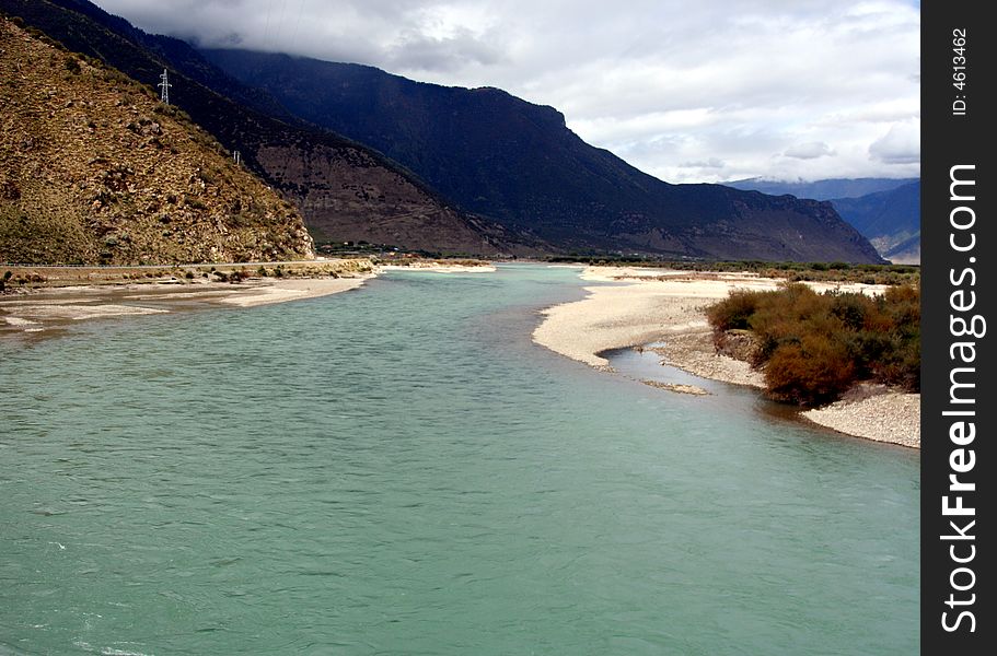 Niang qu river at tibet. Niang qu river at tibet