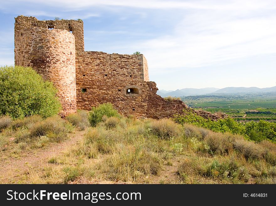 Ruined keep in Local inland village of Tores Tores Spain. Ruined keep in Local inland village of Tores Tores Spain
