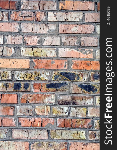 Old Wall From A Red Brick. Background 2