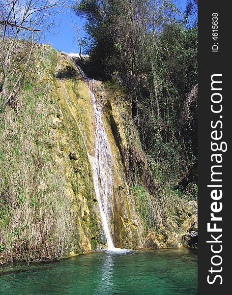 A little waterfall in the italian countryside. A little waterfall in the italian countryside