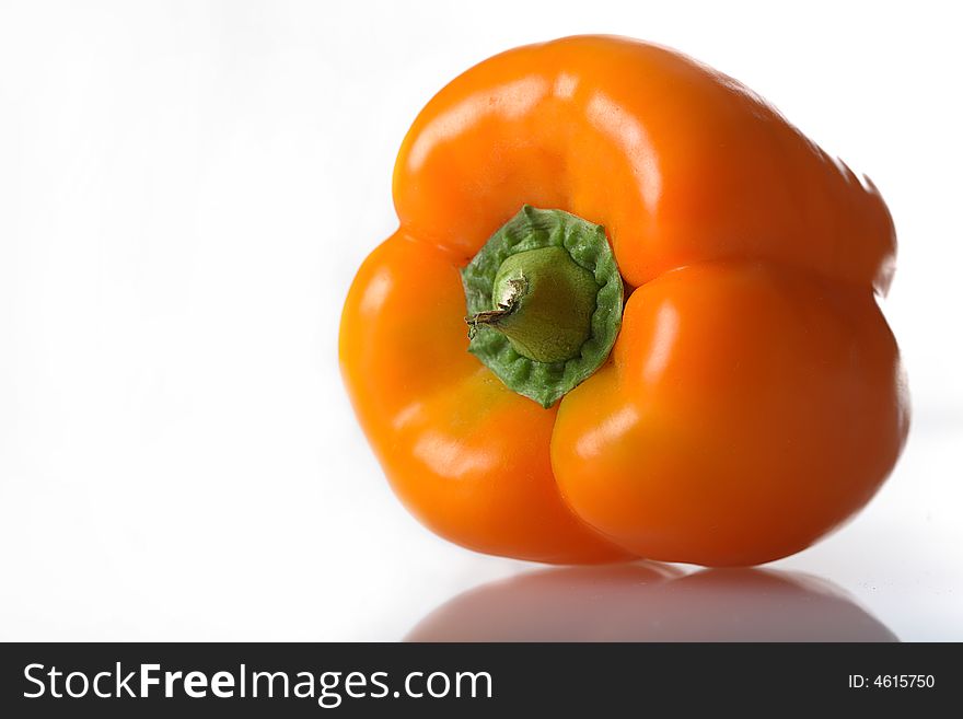 Yellow sweet pepper isolated on white background