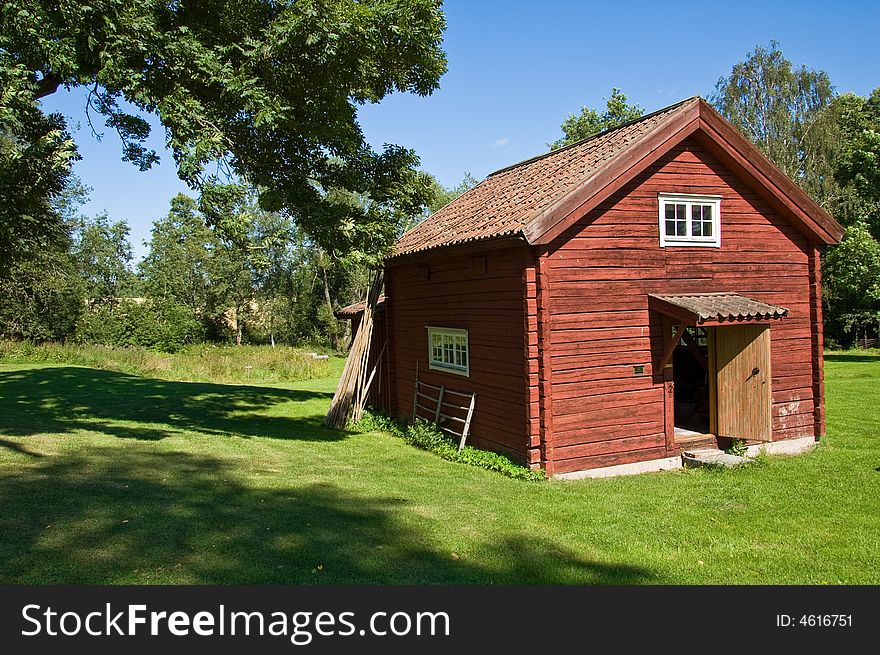 17th century cabin in Sweden a summer day
