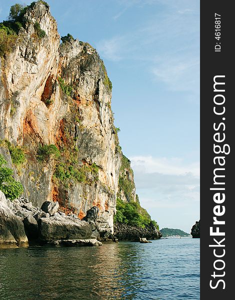 Giant rock formation in Koh Phi Phi area, Thailand - travel and tourism. Giant rock formation in Koh Phi Phi area, Thailand - travel and tourism.