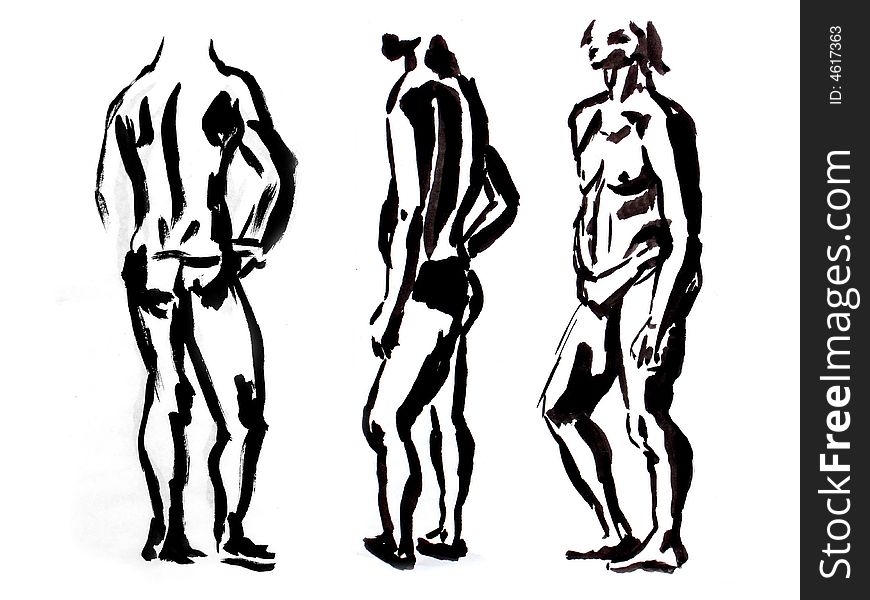 Three Men Silhouettes