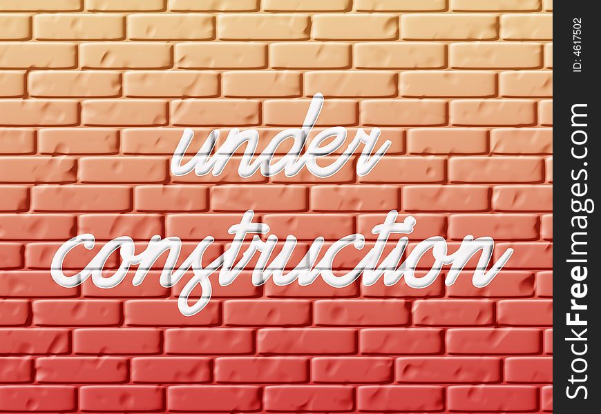 Under construction page with brick wall