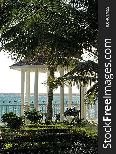 Peaceful gazebo with beautiful ocean view. Peaceful gazebo with beautiful ocean view