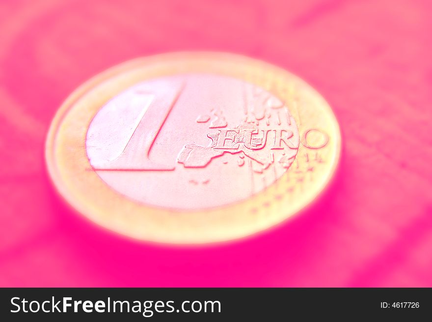 Abstract image of one euro coin. Abstract image of one euro coin