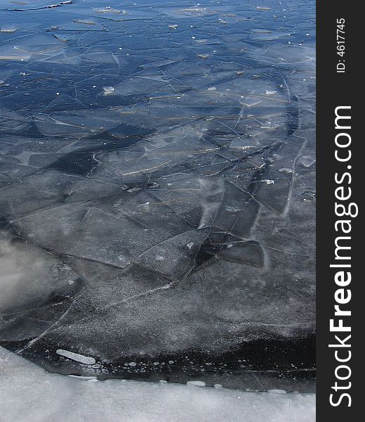 The cracked ice on a surface of the sea